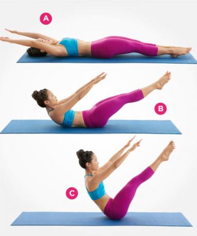 exerciții de Pilates pentru o zonă de abdomen plat