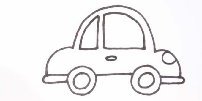 Cum să desenați o mașină: adăugați un mâner și un far