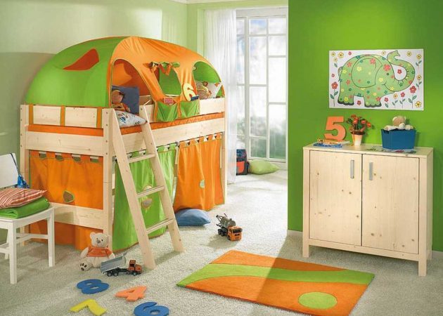 Interiorul unei copii: pat supraetajat