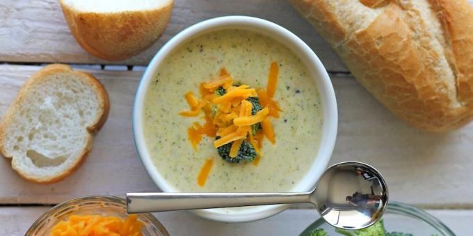 Cremă de brânză de supa de broccoli: rețetă ușor