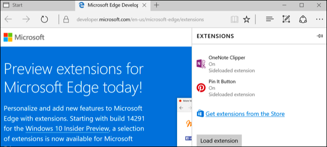 Microsoft Edge extensii pentru Windows 10-a aniversare Actualizare