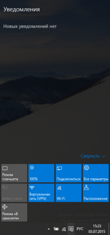 Pe panoul de notificare Windows 10 furnizează informații utile