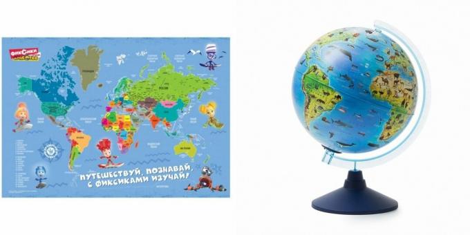 Cadouri pentru un băiat de 5 ani de ziua lui: harta lumii sau glob