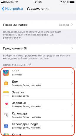 Configurarea Apple iPhone: opriți aproape toate notificările
