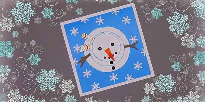 cum să facă un card de Crăciun, cu un om de zăpadă