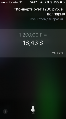  comandă Siri: conversie monetară