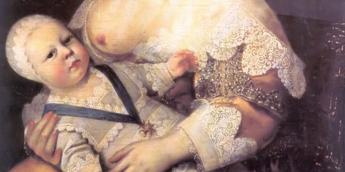 Copiii Evului Mediu: Ludovic al XIV-lea în brațele asistentei Lady Longe de la Girodiere