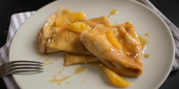 Clătite franceze clasice în sirop de portocale