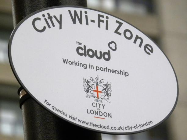 Wi-Fi-o zonă în stradă din Londra