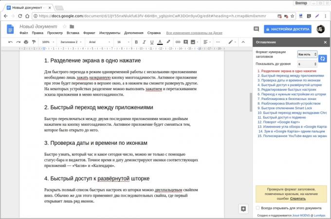 Documente Google add-on-uri: Cuprins