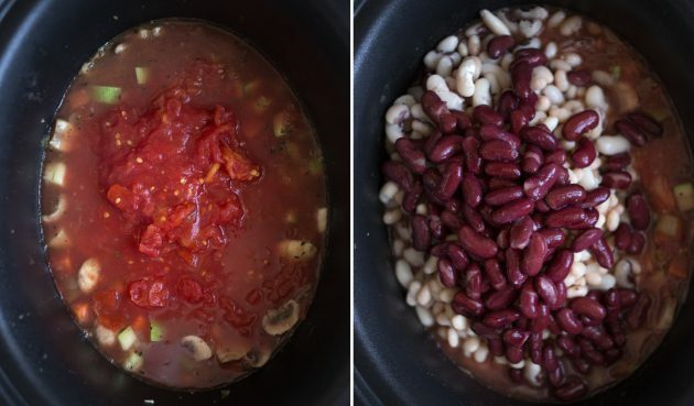  Cum se face o tocană de fasole: adăugați un platou de legume cu roșii în propriul suc