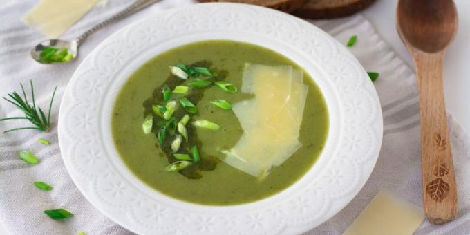 Supa piure cu ceapa verde