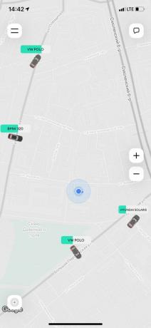 Karshering „Delimobil“: pe hartă în cerere, selectați o mașină gratuită