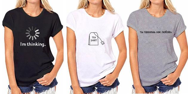 Femei de moda tricouri cu AliExpress: T-shirt