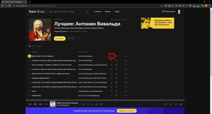 Descărcați muzică de pe Yandex. Muzică ": Skyload