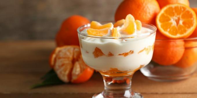 Desert delicat de mandarine pentru a crea o stare de spirit de Anul Nou