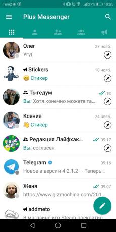 Plus Messenger: toate chat-uri