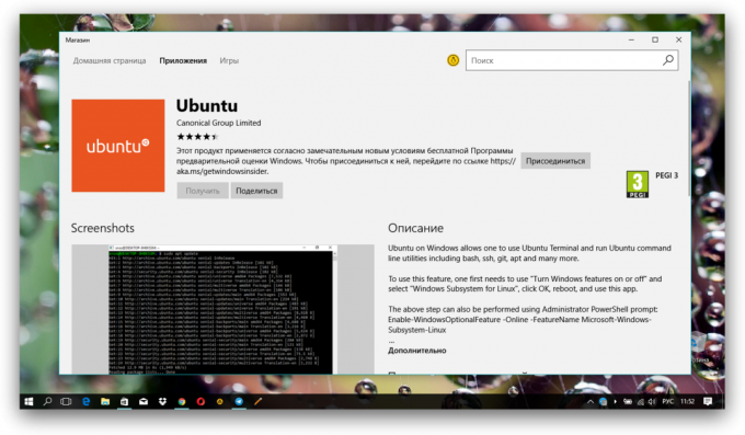 Ubuntu în Windows Store