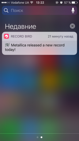 Înregistrare Bird: push-notificare