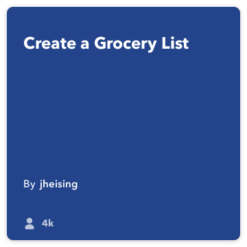 IFTTT Reteta: Creează alimentar Lista Connects do-notă google-drive