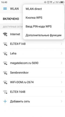 ShareIt. Secțiunea Wi-Fi (WLAN)