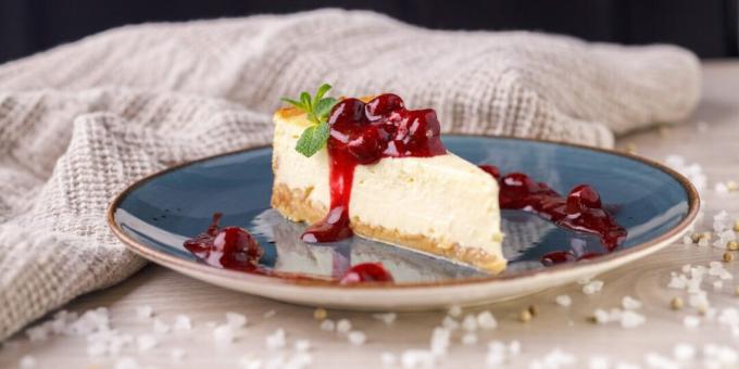 Cheesecake cu cirese si branza de vaci