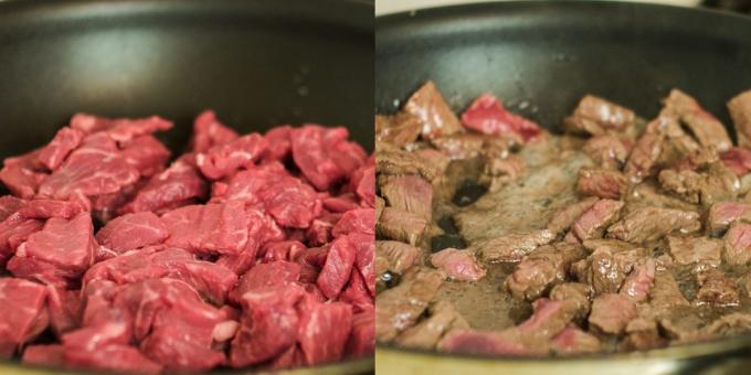 Prăji carne și se fierbe 20 de minute